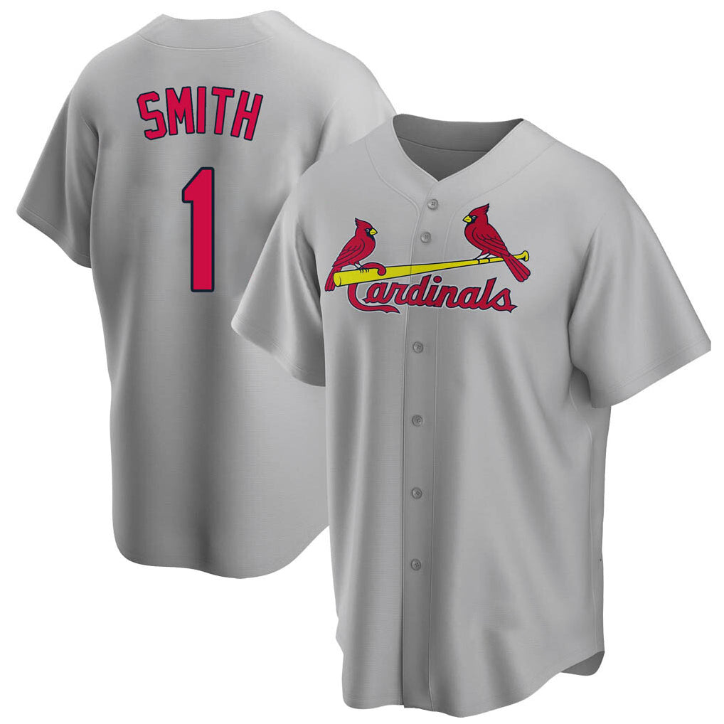 Johmsee St. Louis Cardinals #1 Ozzie Smith Player Gray Home Game Stitched Jerseys