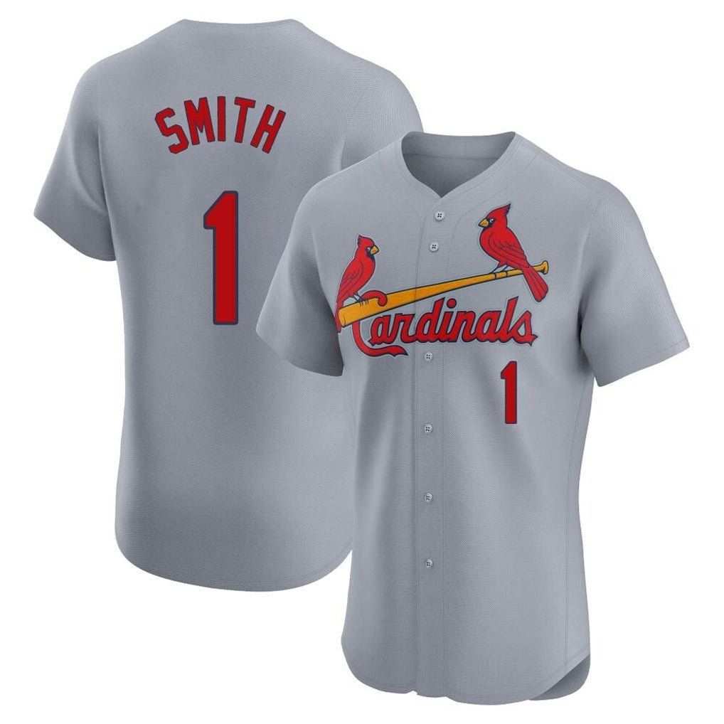 Johmsee St. Louis Cardinals #1 Ozzie Smith Player Gray Home Limited Elite Stitched Jerseys