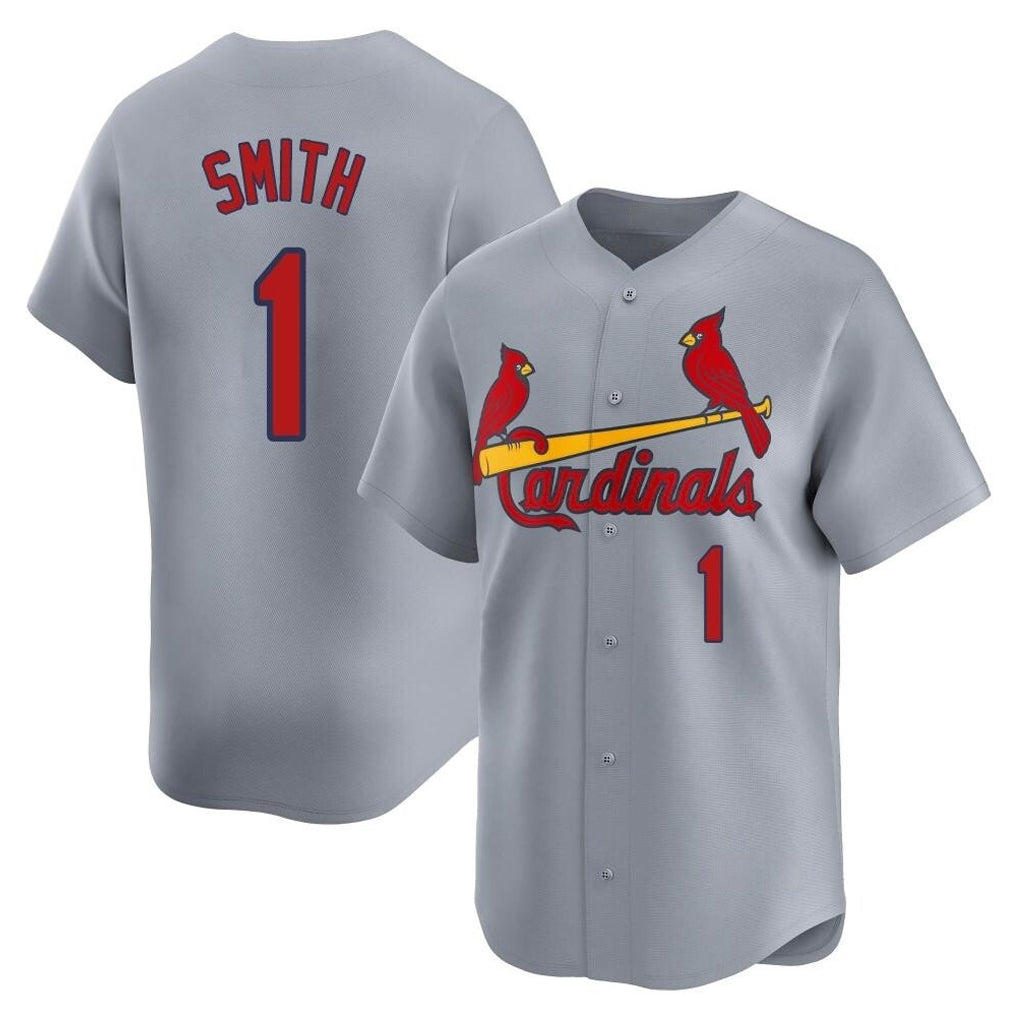 Johmsee St. Louis Cardinals #1 Ozzie Smith Player Gray Home Limited Stitched Jerseys