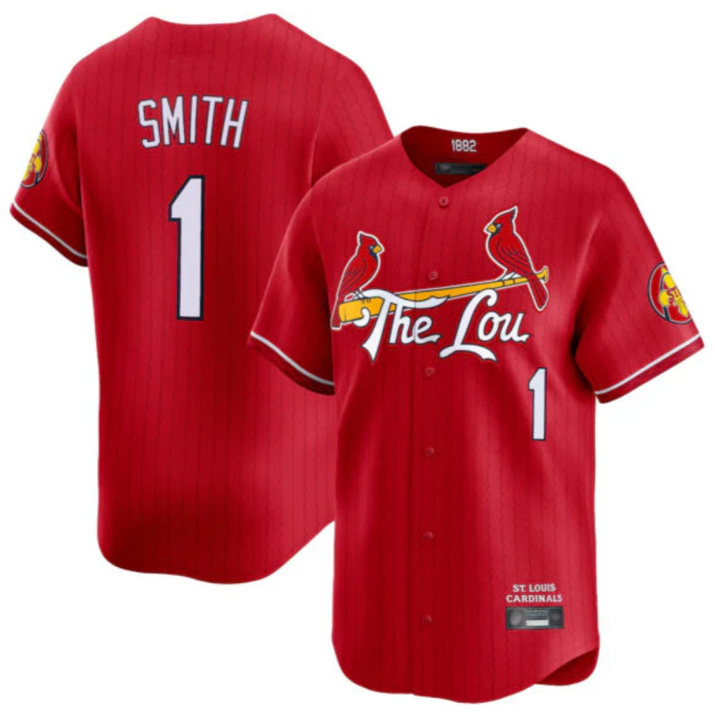 Johmsee St. Louis Cardinals #1 Ozzie Smith Player Red City Connect Limited Stitched Jerseys