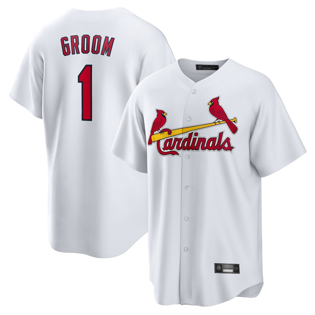 Johmsee St. Louis Cardinals #1 Ozzie Smith Player White Home Game Stitched Jerseys