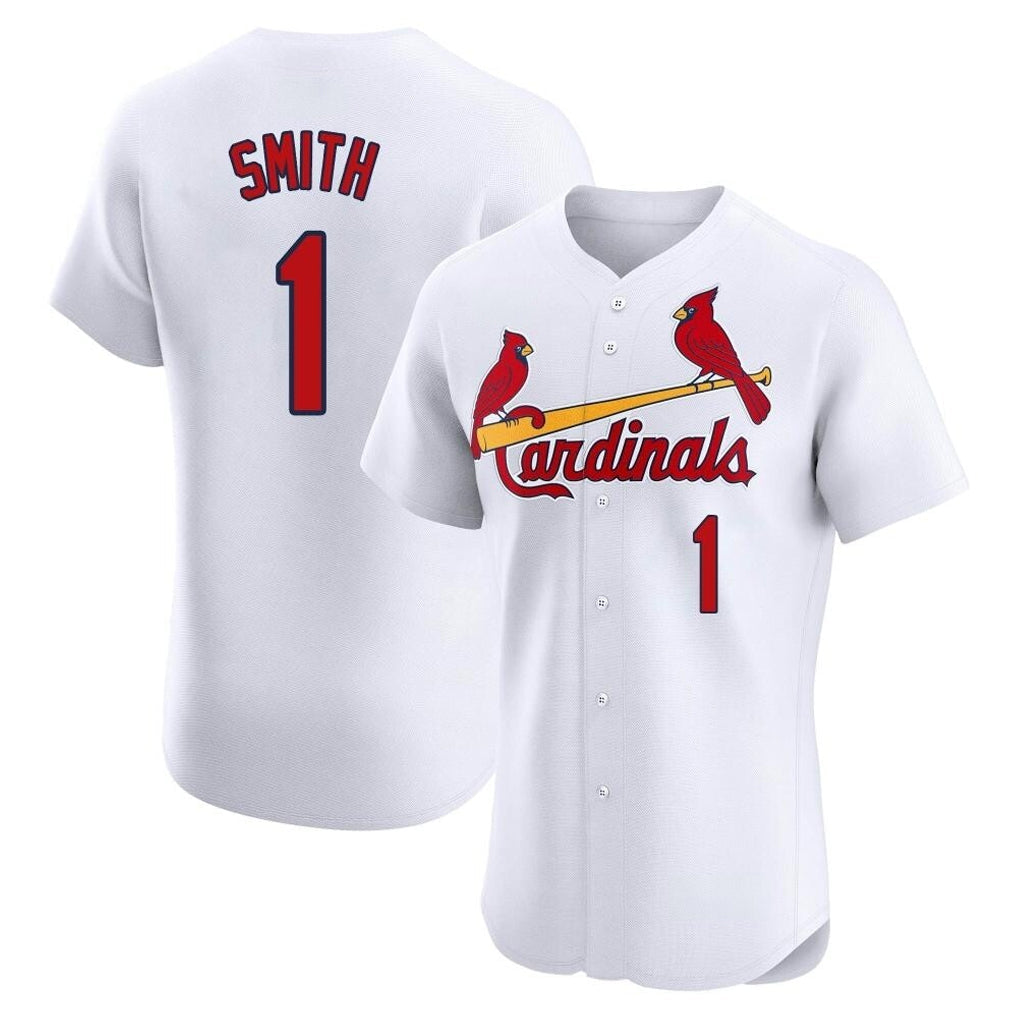 Johmsee St. Louis Cardinals #1 Ozzie Smith Player White Home Limited Elite Stitched Jerseys