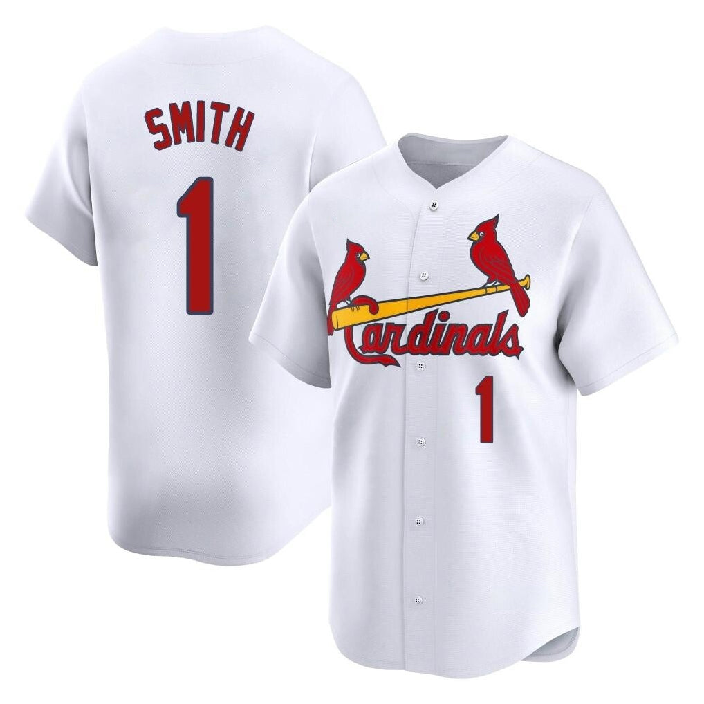 Johmsee St. Louis Cardinals #1 Ozzie Smith Player White Home Limited Stitched Jerseys
