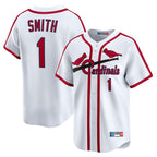 Johmsee St. Louis Cardinals #1 Ozzie Smith Player White Throwback Cooperstown Collection Limited Stitched Jerseys
