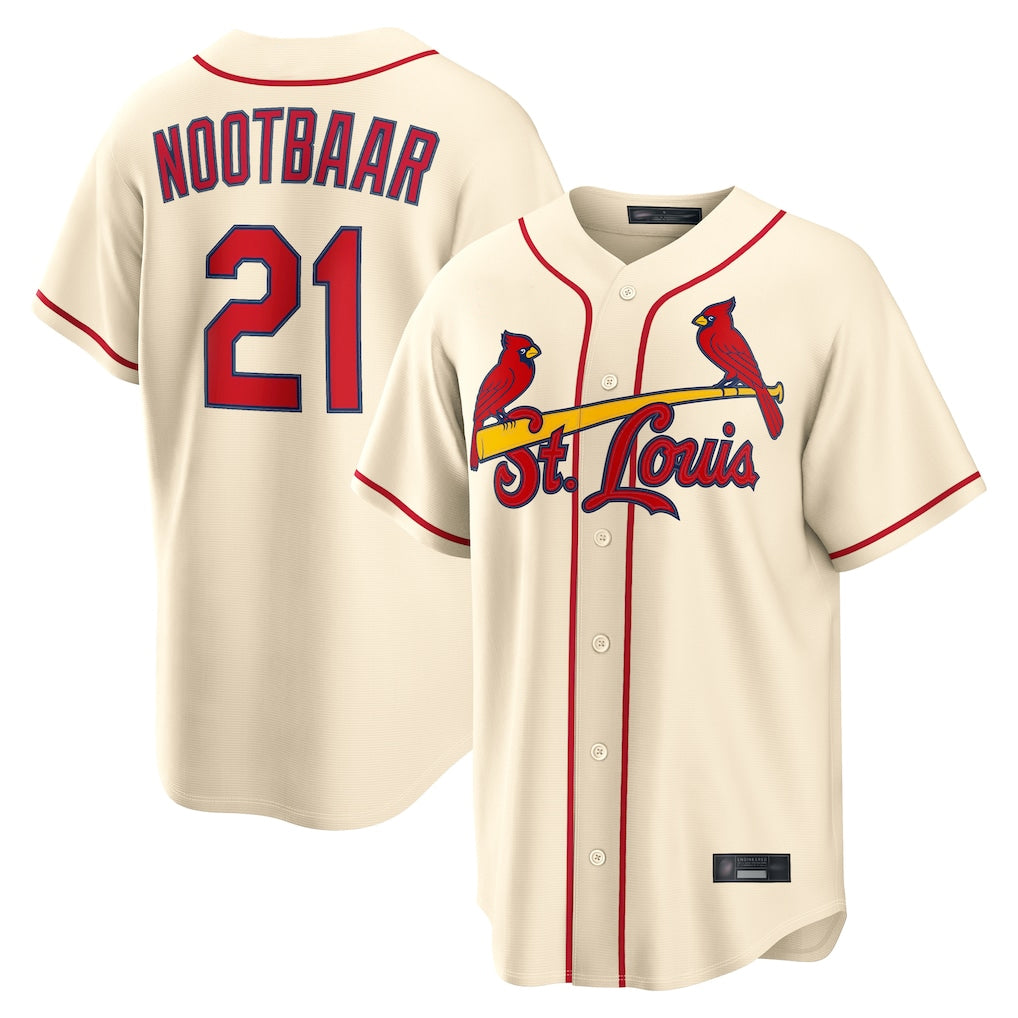 Johmsee St. Louis Cardinals #21 Lars Nootbaar Player Cream Home Game Stitched Jerseys