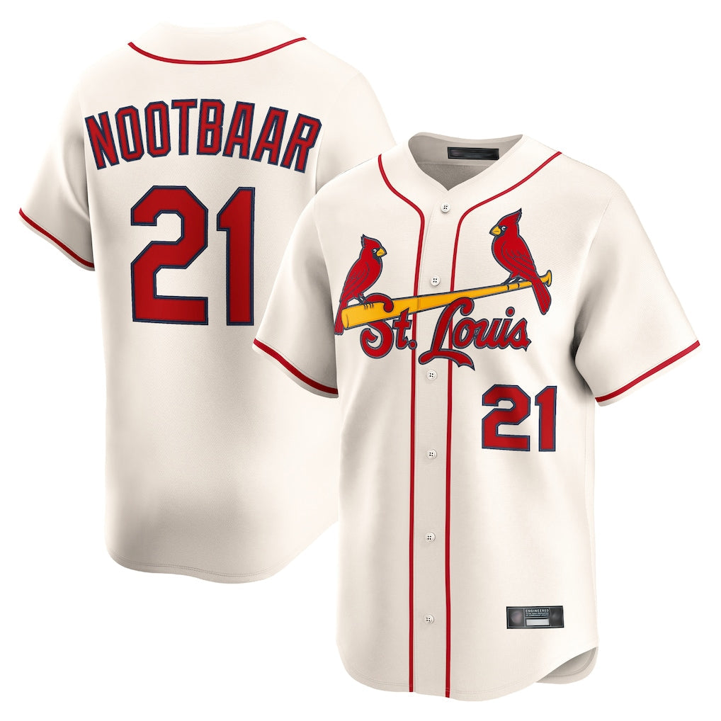 Johmsee St. Louis Cardinals #21 Lars Nootbaar Player Cream Home Limited Stitched Jerseys