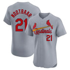 Johmsee St. Louis Cardinals #21 Lars Nootbaar Player Gary Home Limited Elite Stitched Jerseys