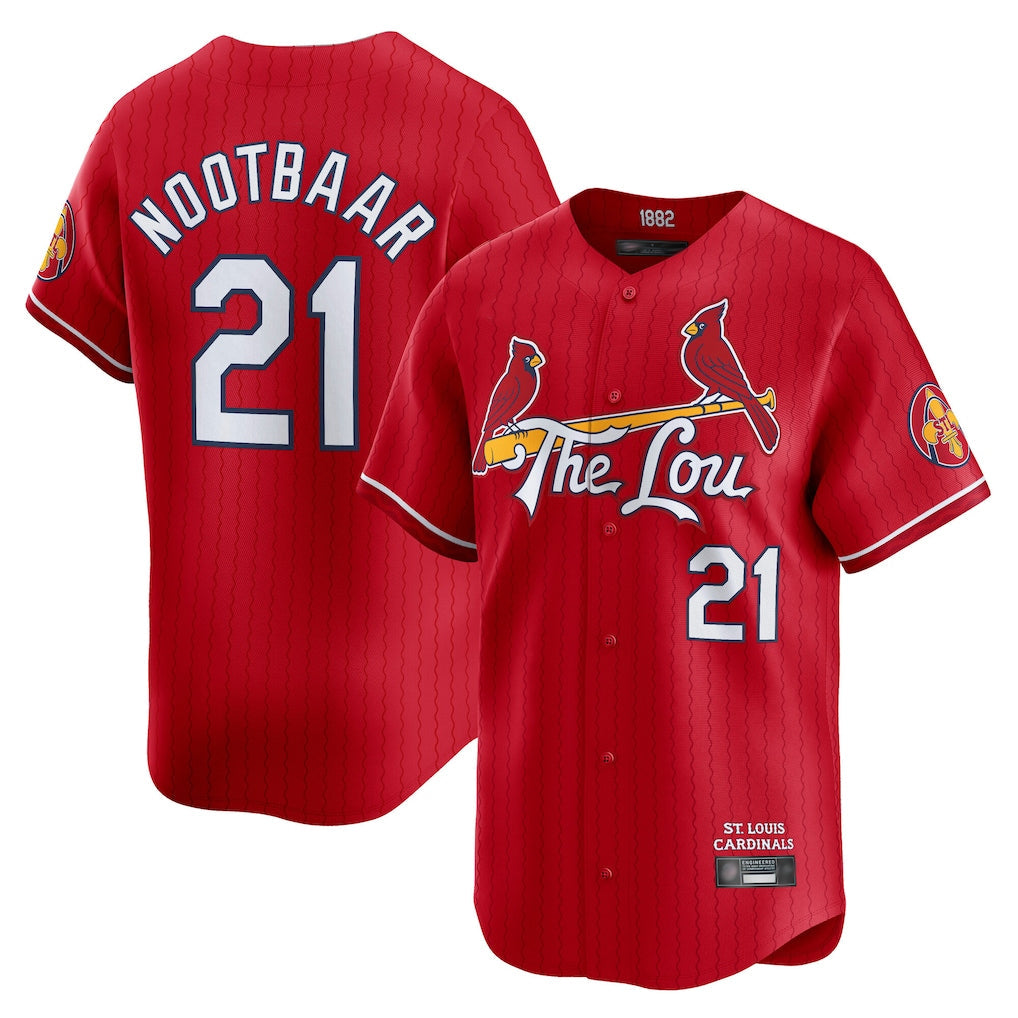 Johmsee St. Louis Cardinals #21 Lars Nootbaar Player Red City Connect Limited Stitched Jerseys