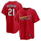 Johmsee St. Louis Cardinals #21 Lars Nootbaar Player Red Home Game Stitched Jerseys