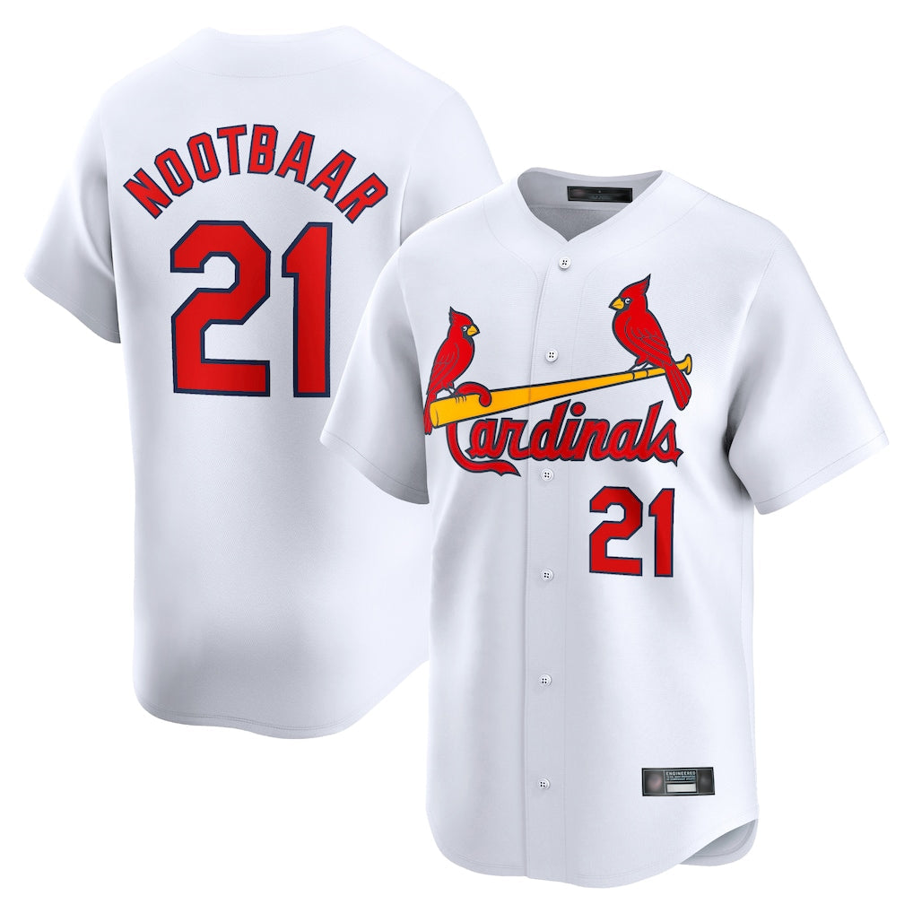 Johmsee St. Louis Cardinals #21 Lars Nootbaar Player White Home Limited Stitched Jerseys