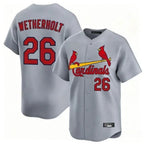Johmsee St. Louis Cardinals #26 JJ Wetherholt Player Gray Home Limited Stitched Jerseys