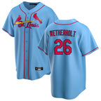 Johmsee St. Louis Cardinals #26 JJ Wetherholt Player Light Blue Home Game Stitched Jerseys