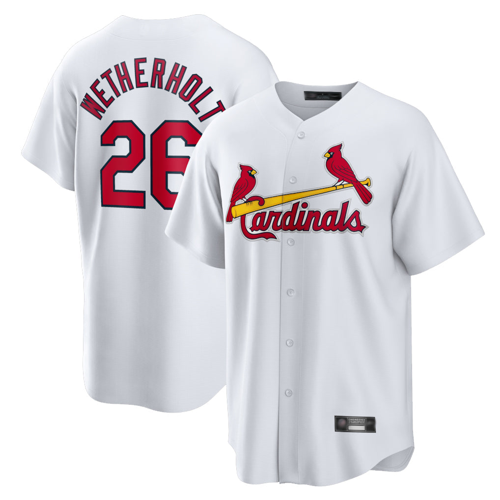 Johmsee St. Louis Cardinals #26 JJ Wetherholt Player White Home Game Stitched Jerseys