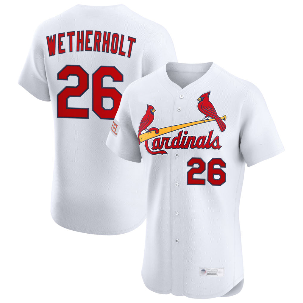 Johmsee St. Louis Cardinals #26 JJ Wetherholt Player White Home Limited Elite Stitched Jerseys