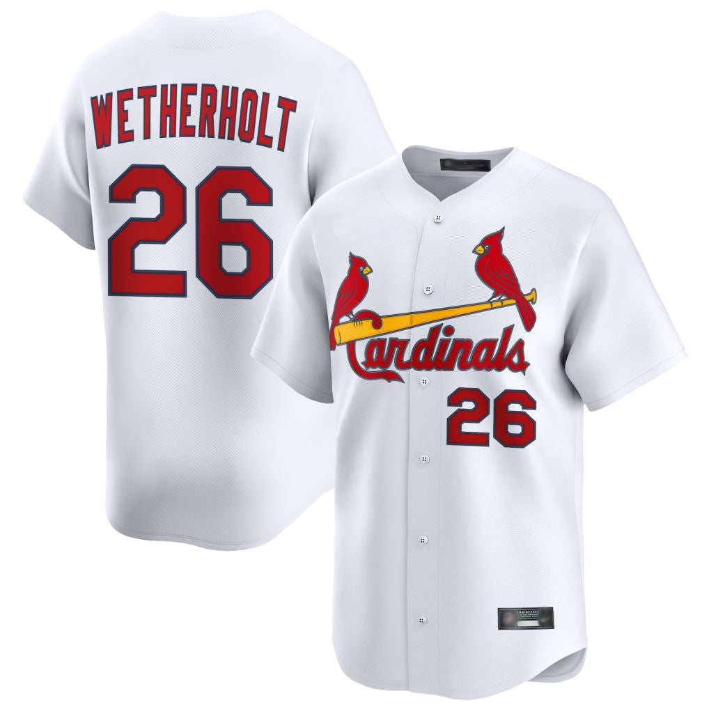 Johmsee St. Louis Cardinals #26 JJ Wetherholt Player White Home Limited Stitched Jerseys