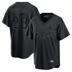 Johmsee St. Louis Cardinals #28 Nolan Arenado Player Black City Connect T-shirt Stitched Jerseys