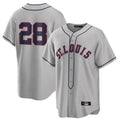 Johmsee St. Louis Cardinals #28 Nolan Arenado Player Gray Home Replica Stitched Jerseys
