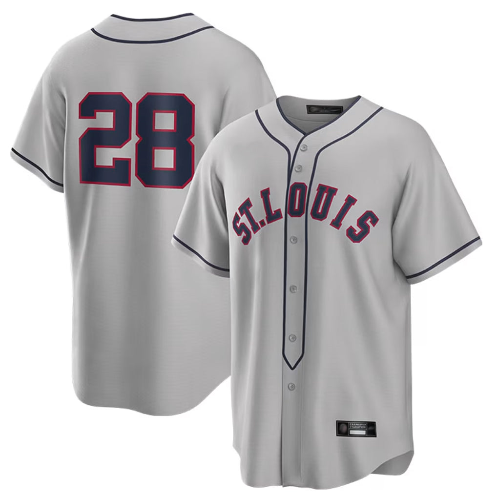 Johmsee St. Louis Cardinals #28 Nolan Arenado Player Gray Home Replica Stitched Jerseys