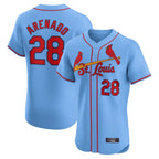 Johmsee St. Louis Cardinals #28 Nolan Arenado Player Light Blue Home Limited Elite Stitched Jerseys
