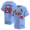 Johmsee St. Louis Cardinals #28 Nolan Arenado Player Light Blue Home Limited Stitched Jerseys