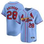 Johmsee St. Louis Cardinals #28 Nolan Arenado Player Light Blue Home Limited Stitched Jerseys