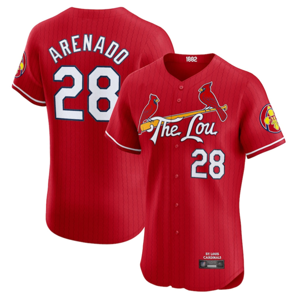 Johmsee St. Louis Cardinals #28 Nolan Arenado Player Red City Connect Limited Elite Stitched Jerseys