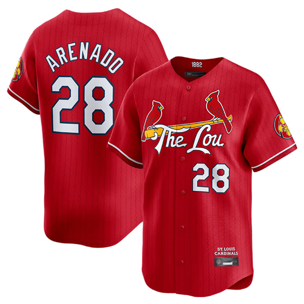 Johmsee St. Louis Cardinals #28 Nolan Arenado Player Red City Connect Limited Stitched Jerseys