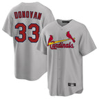 Johmsee St. Louis Cardinals #33 Brendan Donovan Player Gray Home Game Stitched Jerseys