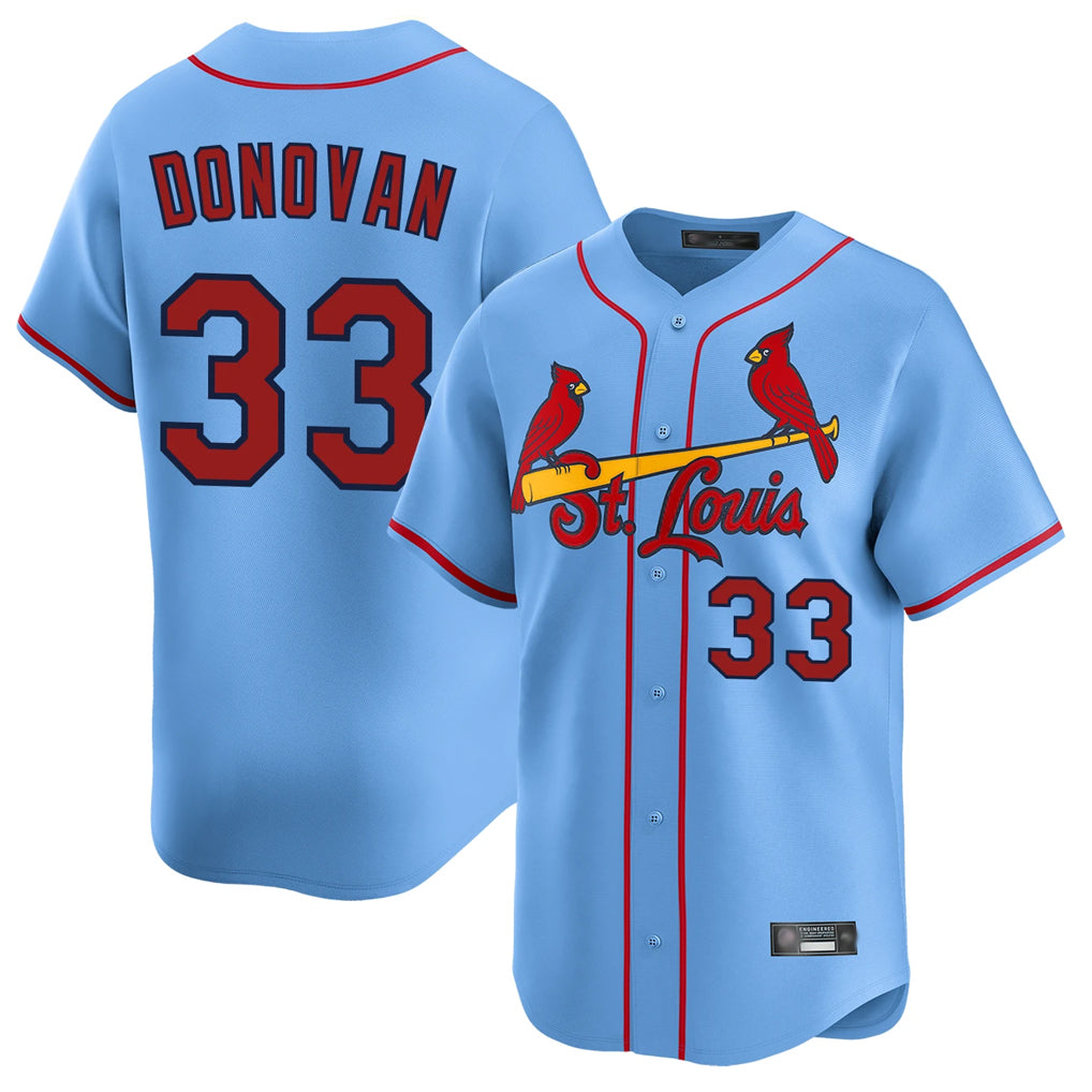 Johmsee St. Louis Cardinals #33 Brendan Donovan Player Light Blue Home Limited Stitched Jerseys