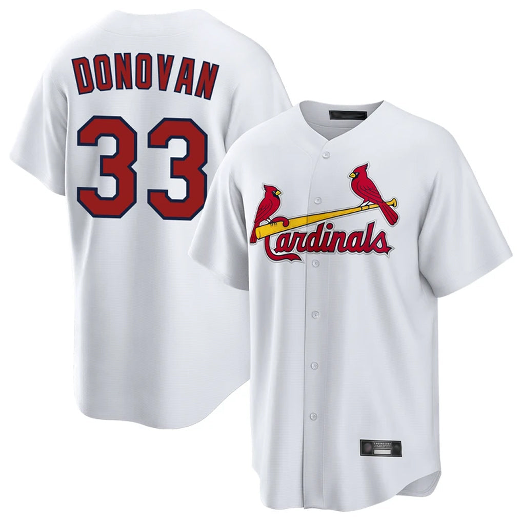 Johmsee St. Louis Cardinals #33 Brendan Donovan Player White Home Game Stitched Jerseys