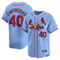 Johmsee St. Louis Cardinals #40 Willson Contreras Player Light Blue Home Limited Stitched Jerseys