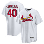 Johmsee St. Louis Cardinals #40 Willson Contreras Player White Home Game Stitched Jerseys
