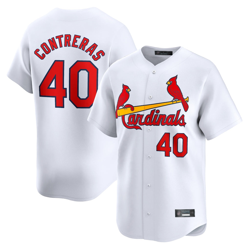 Johmsee St. Louis Cardinals #40 Willson Contreras Player White Home Limited Stitched Jerseys
