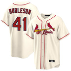 Johmsee St. Louis Cardinals #41 Alec Burlesona Player Cream Home Game Stitched Jerseys