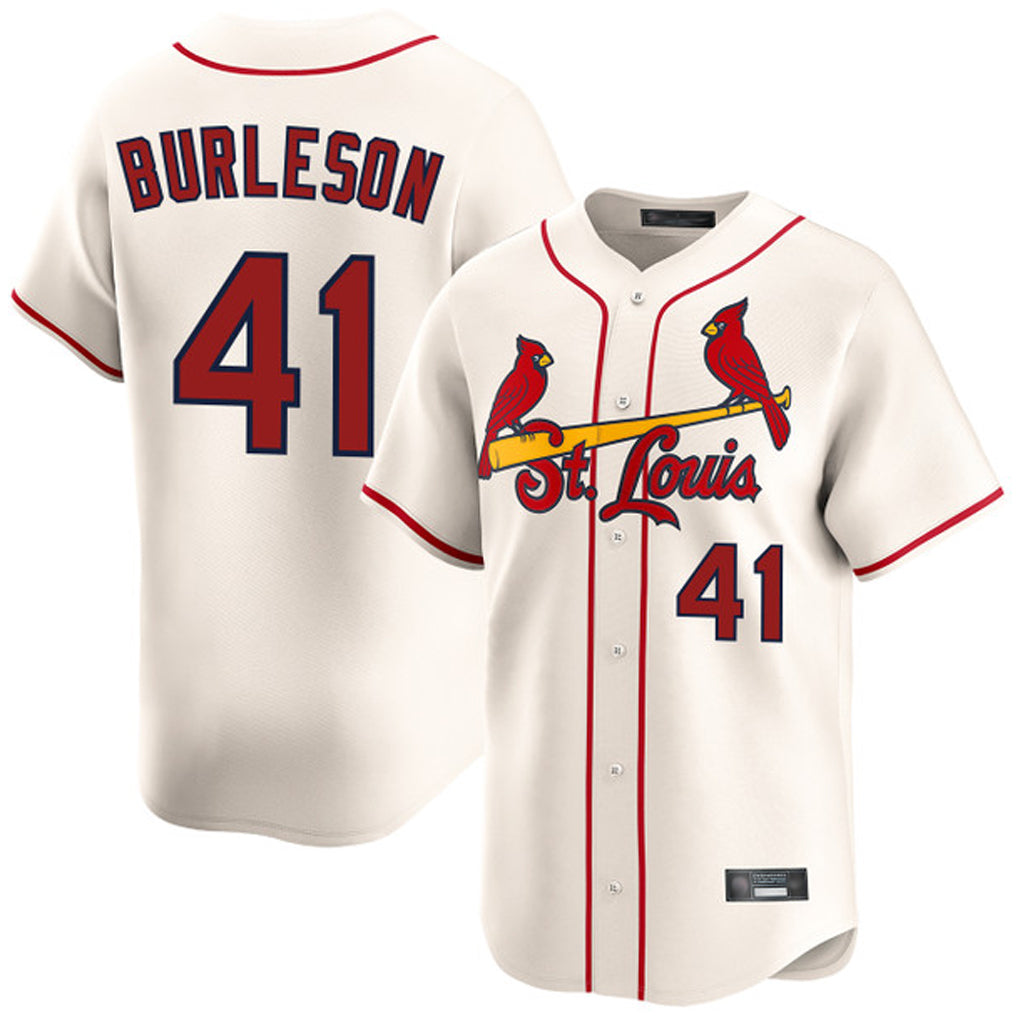 Johmsee St. Louis Cardinals #41 Alec Burlesona Player Cream Home Limited Stitched Jerseys