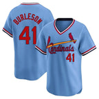 Johmsee St. Louis Cardinals #41 Alec Burlesona Player Light Blue City Connect Home T-shirt Stitched Jerseys
