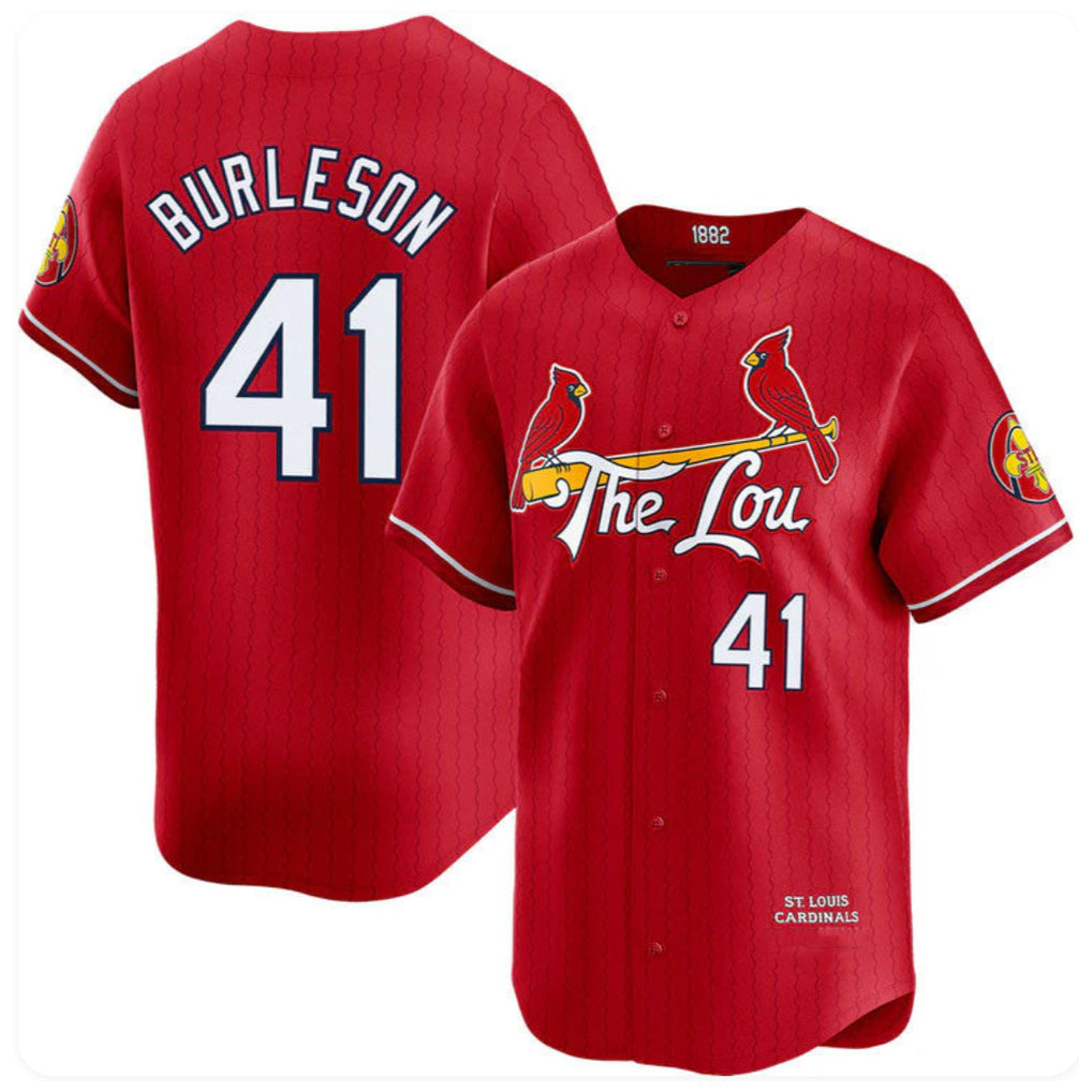 Johmsee St. Louis Cardinals #41 Alec Burlesona Player Red City Connect Limited Stitched Jerseys