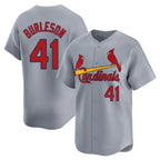Johmsee St. Louis Cardinals #41 Alec Burlesona Player Gray Home Limited Stitched Jerseys