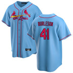 Johmsee St. Louis Cardinals #41 Alec Burlesona Player Light Blue Home Game Stitched Jerseys