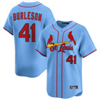 Johmsee St. Louis Cardinals #41 Alec Burlesona Player Light Blue Home Limited Stitched Jerseys