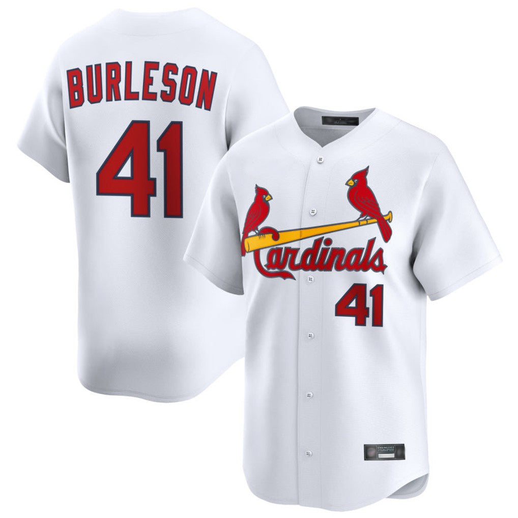 Johmsee St. Louis Cardinals #41 Alec Burlesona Player White Home Limited Stitched Jerseys