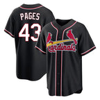 Johmsee St. Louis Cardinals #43 Pedro Pages Player Black Carbon Fashio Game Stitched Jerseys