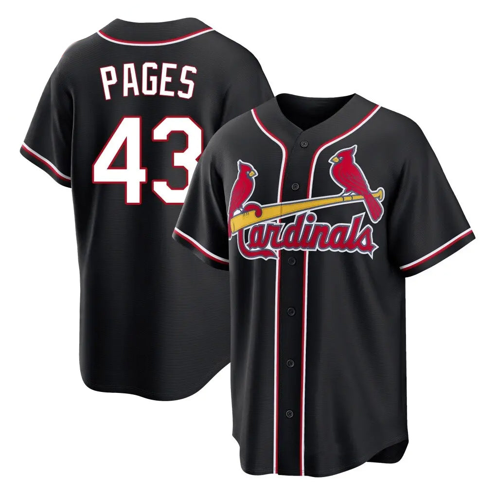 Johmsee St. Louis Cardinals #43 Pedro Pages Player Black Carbon Fashio Game Stitched Jerseys