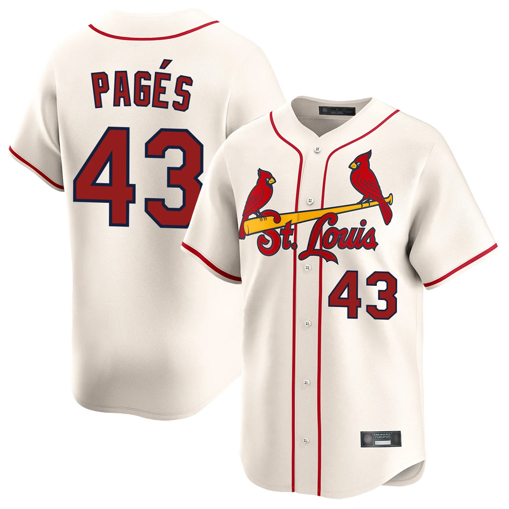 Johmsee St. Louis Cardinals #43 Pedro Pages Player Cream Home Limited Stitched Jerseys