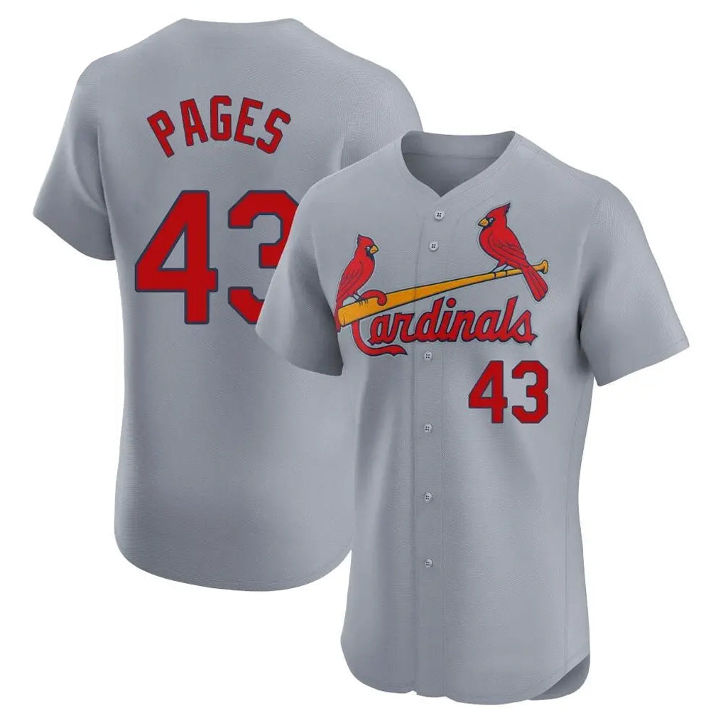 Johmsee St. Louis Cardinals #43 Pedro Pages Player Gray Home Limited Elite Stitched Jerseys