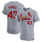 Johmsee St. Louis Cardinals #43 Pedro Pages Player Gray Home Limited Elite Stitched Jerseys