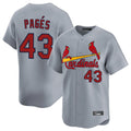 Johmsee St. Louis Cardinals #43 Pedro Pages Player Gray Home Limited Stitched Jerseys