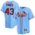 Johmsee St. Louis Cardinals #43 Pedro Pages Player Light Blue Home Game Stitched Jerseys