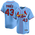 Johmsee St. Louis Cardinals #43 Pedro Pages Player Light Blue Home Limited Stitched Jerseys