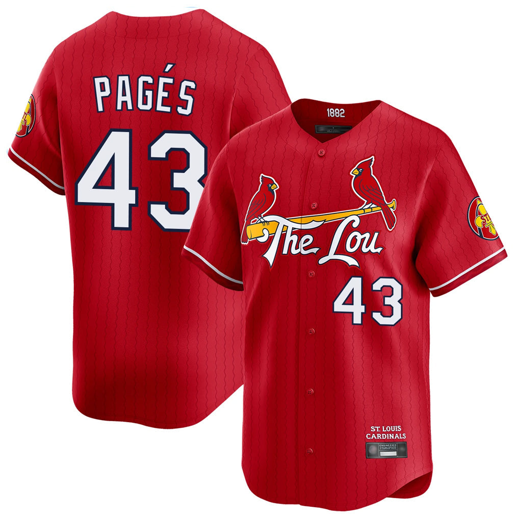 Johmsee St. Louis Cardinals #43 Pedro Pages Player Red City Connect Limited Stitched Jerseys